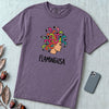 Flamingusa - Medusa plus Flamingo T-Shirt, Greek Mythology Pun - Grape unfolded t-shirt mockup