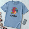 Flamingusa - Medusa plus Flamingo T-Shirt, Greek Mythology Pun - Washed Denim unfolded t-shirt mockup