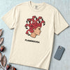 Flamingusa: The Medusa x Flamingo Pun T-shirt, Florida-style - Ivory unfolded t-shirt mockup