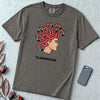 Flamingusa: The Medusa x Flamingo Pun T-shirt, Florida-style - Pepper unfolded t-shirt mockup