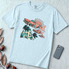 Flying Fish Cars Retro Miami T-Shirt - Chambray unfolded t-shirt mockup