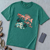 Flying Fish Cars Retro Miami T-Shirt - Emerald unfolded t-shirt mockup