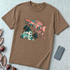 Flying Fish Cars Retro Miami T-Shirt - Espresso unfolded t-shirt mockup