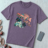 Flying Fish Cars Retro Miami T-Shirt - Grape unfolded t-shirt mockup