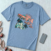 Flying Fish Cars Retro Miami T-Shirt - Washed Denim unfolded t-shirt mockup