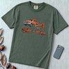 Flying Fish Cars Surreal Texas Desert T-Shirt - Blue Spruce unfolded t-shirt mockup