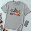 Flying Fish Cars Surreal Texas Desert T-Shirt - Granite unfolded t-shirt mockup