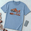 Flying Fish Cars Surreal Texas Desert T-Shirt - Washed Denim unfolded t-shirt mockup