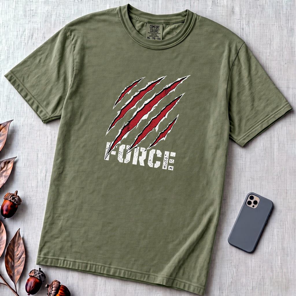 Force Claw Marks T-Shirt, Workout Warrior - Sage unfolded t-shirt mockup