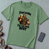 Forget Gasoline Viking Beer T-Shirt - Light Green unfolded t-shirt mockup