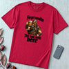 Forget Gasoline Viking Beer T-Shirt - Red unfolded t-shirt mockup
