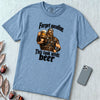 Forget Gasoline Viking Beer T-Shirt - Washed Denim unfolded t-shirt mockup