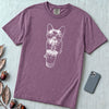French Bulldog Bubble Tea T-Shirt. Cool Frenchie Graphic Tee - Berry unfolded t-shirt mockup
