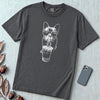 French Bulldog Bubble Tea T-Shirt. Cool Frenchie Graphic Tee - Graphite unfolded t-shirt mockup