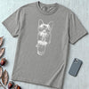 French Bulldog Bubble Tea T-Shirt. Cool Frenchie Graphic Tee - Grey unfolded t-shirt mockup