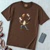 Frog Juggling Cats T-Shirt - Espresso unfolded t-shirt mockup