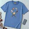 Frog Juggling Cats T-Shirt - Washed Denim unfolded t-shirt mockup