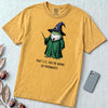 Frogwarts Wizard Frog T-Shirt. Fantasy Humor Tee - Mustard unfolded t-shirt mockup