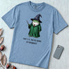 Frogwarts Wizard Frog T-Shirt. Fantasy Humor Tee - Washed Denim unfolded t-shirt mockup