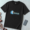 Frozen Snowman Chomp Christmas T-Shirt - Black unfolded t-shirt mockup