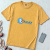 Frozen Snowman Chomp Christmas T-Shirt - Mustard unfolded t-shirt mockup