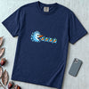 Frozen Snowman Chomp Christmas T-Shirt - True Navy unfolded t-shirt mockup