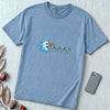 Frozen Snowman Chomp Christmas T-Shirt - Washed Denim unfolded t-shirt mockup