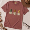 Fruit Ghosts Halloween T-Shirt, Funny Foodie Halloween - Brick unfolded t-shirt mockup