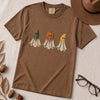 Fruit Ghosts Halloween T-Shirt, Funny Foodie Halloween - Espresso unfolded t-shirt mockup