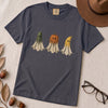Fruit Ghosts Halloween T-Shirt, Funny Foodie Halloween - Navy unfolded t-shirt mockup