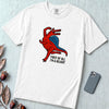 Funny Dinosaur T-Shirt “First Of All I’m A Delight” - White unfolded t-shirt mockup