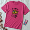 Funny Fish “It’s Fine” Mental Health Humor Sarcastic Panic Meme Tee - Berry unfolded t-shirt mockup