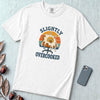 Funny Fried Egg Burnout T-Shirt, Slightly Overcooked Tee - White unfolded t-shirt mockup