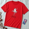 Funny Frog Ballerina T-Shirt: “First of All I’m a Delight”, frog tee gift for ballet lovers - Red unfolded t-shirt mockup