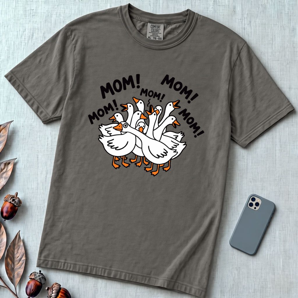 Funny Goose Mothers Day T-Shirt - Pepper unfolded t-shirt mockup