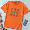 Funny Running Dinosaur T-Shirt - T Rex Dino Run - Burnt Orange unfolded t-shirt mockup
