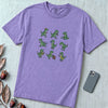 Funny Running Dinosaur T-Shirt - T Rex Dino Run - Violet unfolded t-shirt mockup