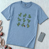 Funny Running Dinosaur T-Shirt - T Rex Dino Run - Washed Denim unfolded t-shirt mockup