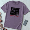 Funny Smart Modest, Two Out Of Three T-Shirt - Grape unfolded t-shirt mockup