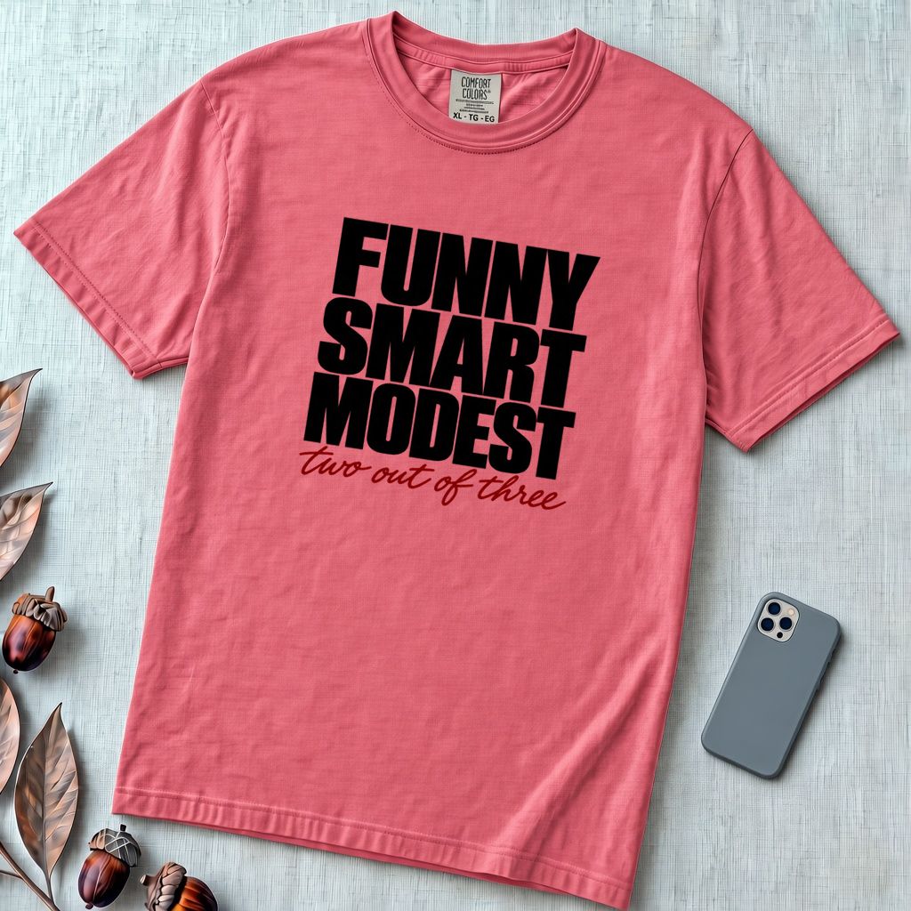 Funny Smart Modest, Two Out Of Three T-Shirt - Watermelon unfolded t-shirt mockup