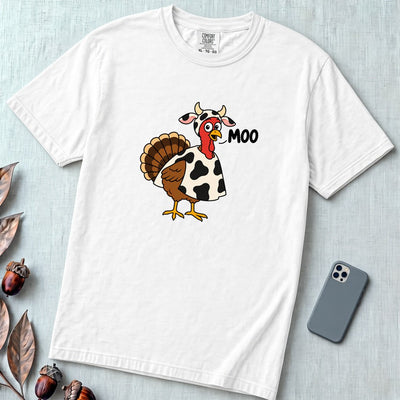 Funny Thanksgiving Turkey T-Shirt - White unfolded t-shirt mockup