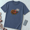 Funny Vegan Thanksgiving Turkey T-Shirt - Denim unfolded t-shirt mockup