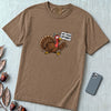 Funny Vegan Thanksgiving Turkey T-Shirt - Espresso unfolded t-shirt mockup