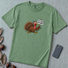 Funny Vegan Thanksgiving Turkey T-Shirt - Light Green unfolded t-shirt mockup
