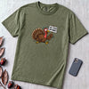Funny Vegan Thanksgiving Turkey T-Shirt - Sage unfolded t-shirt mockup