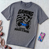 Gaming Because Murder Is Wrong Raccoon T-Shirt - Denim unfolded t-shirt mockup