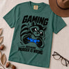 Gaming Because Murder Is Wrong Raccoon T-Shirt - Emerald unfolded t-shirt mockup