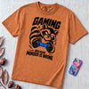 Gaming Because Murder Is Wrong Raccoon T-Shirt - Yam unfolded t-shirt mockup