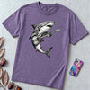 Guitar Playing Shark T-shirt, Band Shirt - Grape unfolded t-shirt mockup