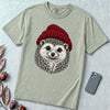 Hedgehog in a Red Beanie T-Shirt - Bay unfolded t-shirt mockup
